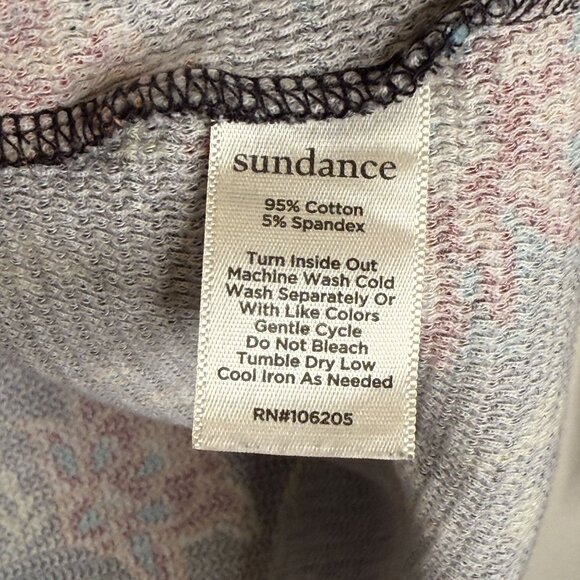 Sundance Floral Long Sleeve Thermal Top With Button Cuff, XL - Picture 8 of 8